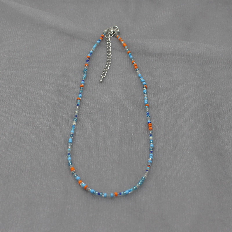 Simple Seed Beads Strand Choker Necklace