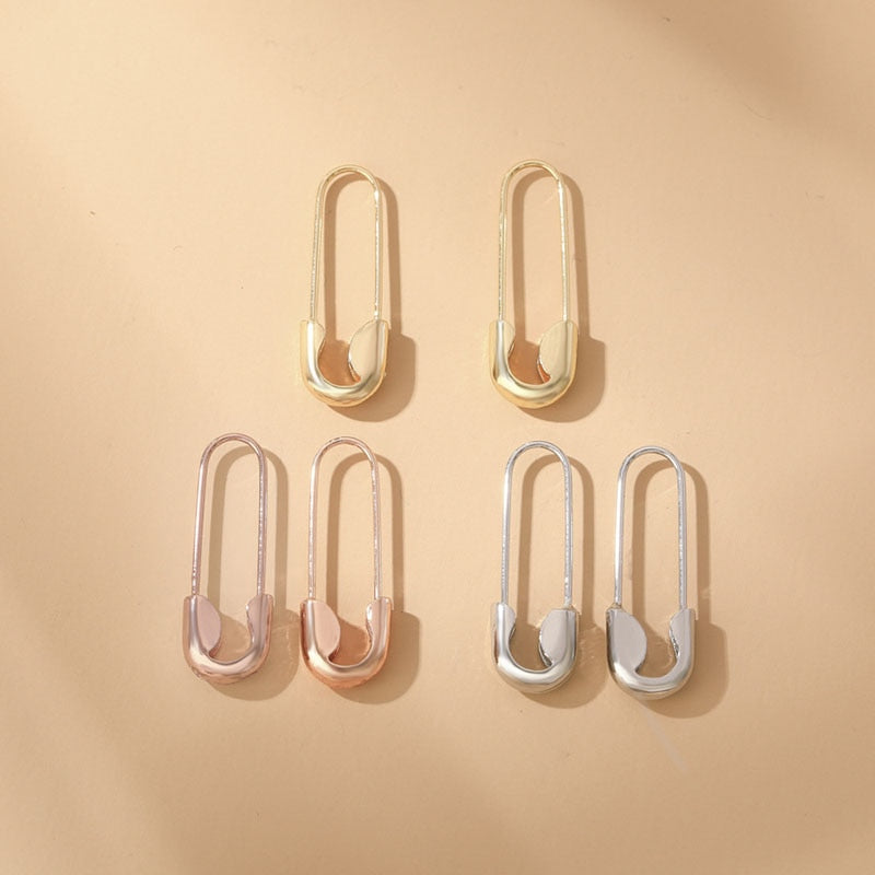 Minimalist Paperclip U-shape Stainless Steel Small Stud Earrings