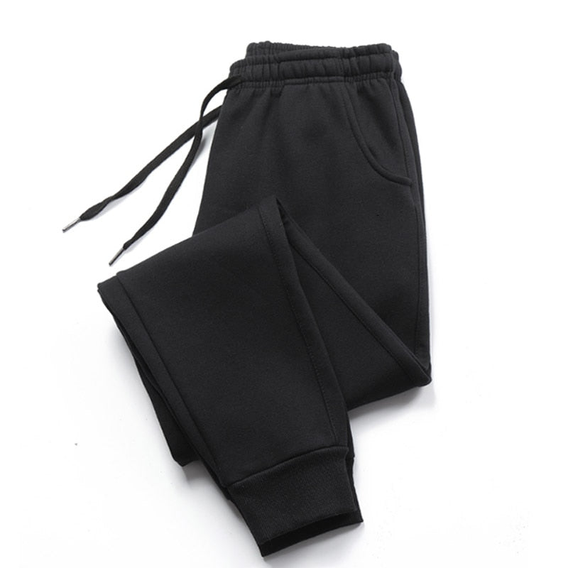 Men Long Pants Casual Fleece Sweatpants Soft Sports Jogging Pants