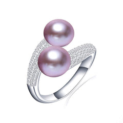 Double Pearl Adjustable Natural Freshwater Pearl Original Sterling Silver