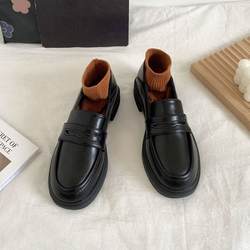 loafers School Jk Uniform Lolita Shoes College Gothic loafers for women boots