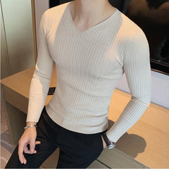 Winter Sweaters Men V-Neck Sweaters Sweater Woolen Slim