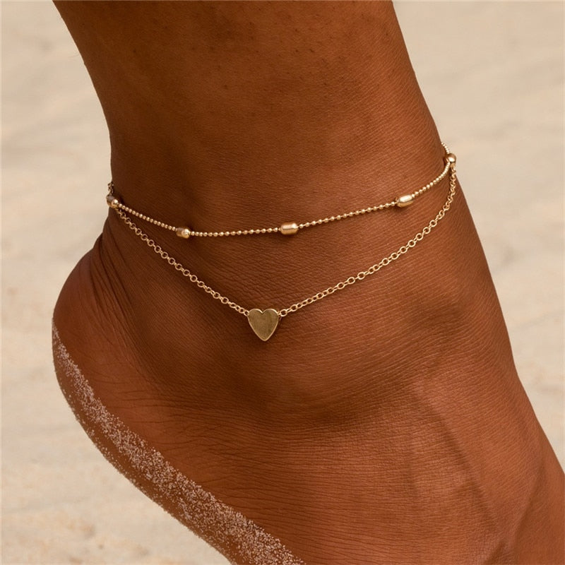 Summer Fashion Crystal Pineapple Anklets Female Barefoot