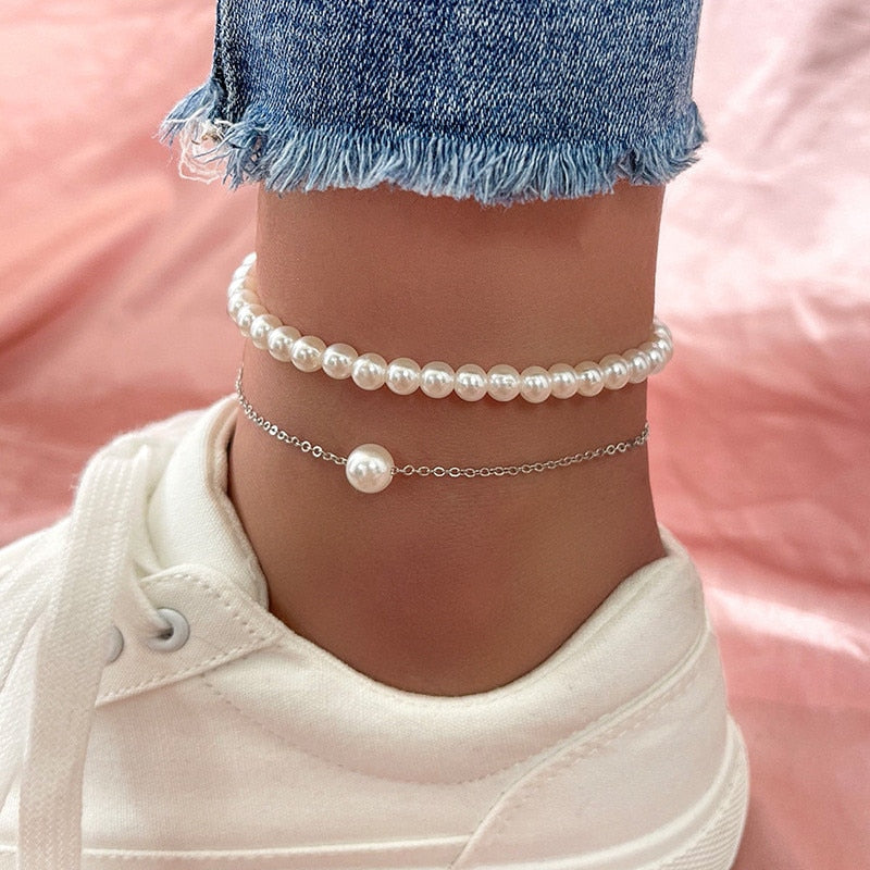 Fashion Pearl Anklet Women Ankle Bracelet