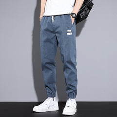 Pants Men Thin Drawstring Waist Loose Joggers Sports Cargo Trousers