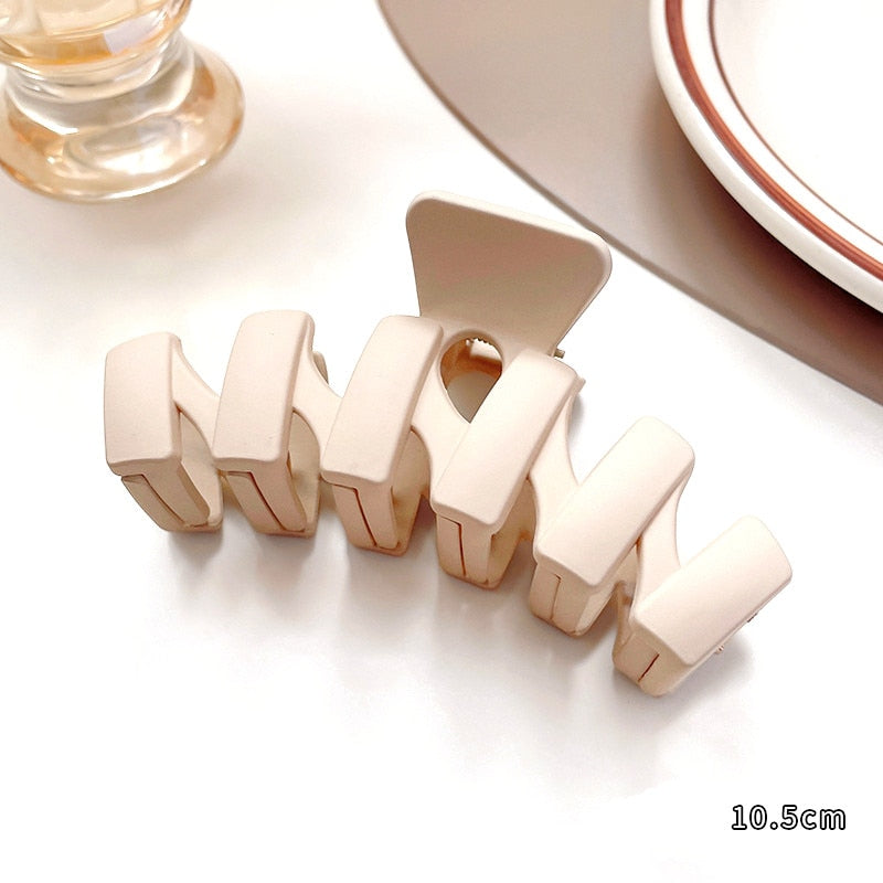 Matte Solid Hair Claw Elegant Simple Acrylic Hair Clips