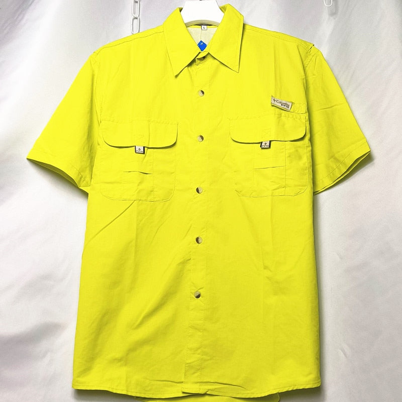 Striped Fishing Shirt Casual Shirt short Sleeve Shirts Men Loose