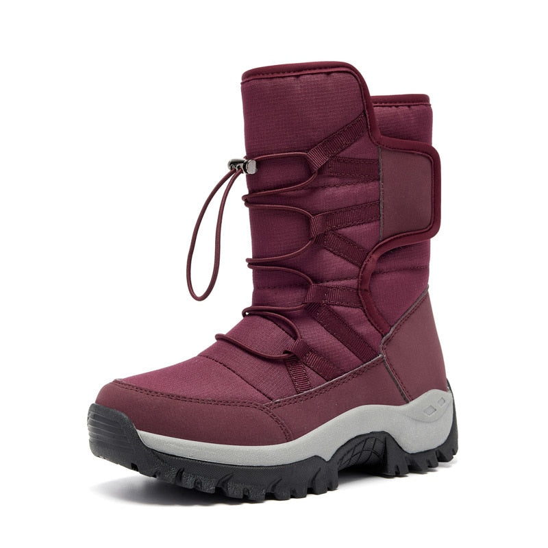 Snow Boots Warm Push Mid-Calf Boots Waterproof Non-slip Winter Boots