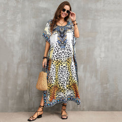 Bohemian Printed Loose Kaftan Casual Summer Vacation Maxi Dress