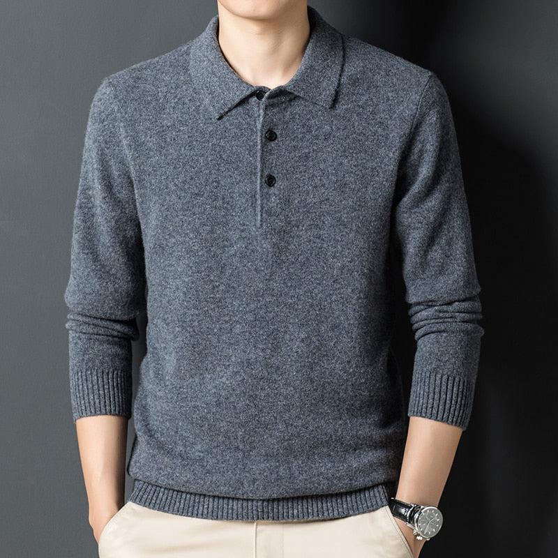 sweater men neck pure wool sweater solid color sweater backing