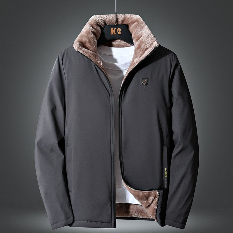 Men Winter Windproof Warm Thick Fleece Jacket Casual Coat Jacket