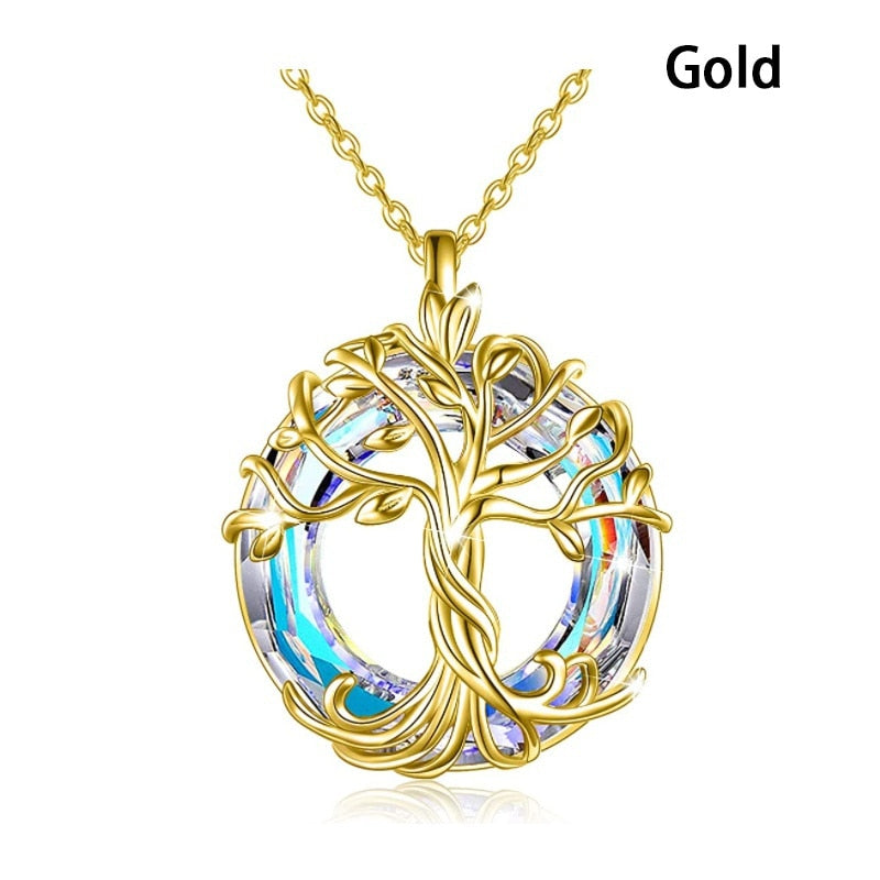 Tree of Life Round Necklace Wedding Aesthetic Jewelry