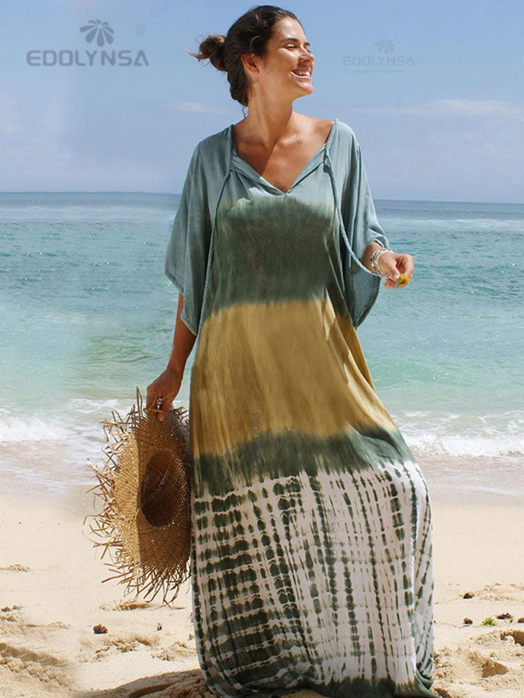 Boho Quick-drying Long Kaftan Bikini Cover-ups Retro