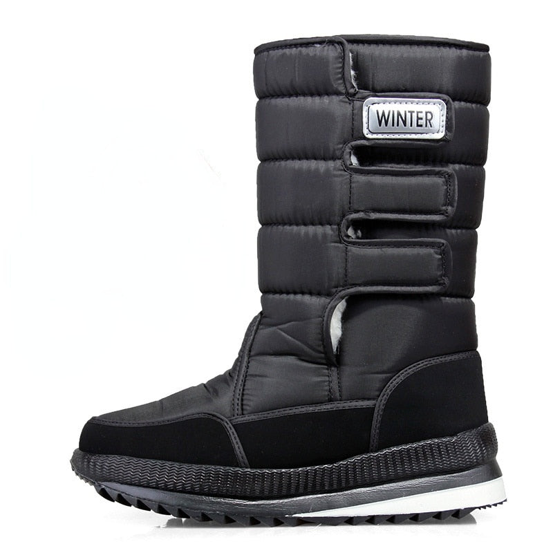 Men Boots Warm Mid-calf Snow Boots Winter Shoes Comfort Non-slip Platform