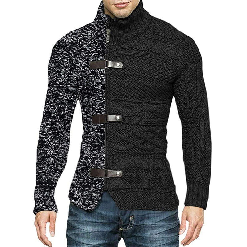 Cardigan Mens Sweater Jacket Knit Sweater Coat Zipper Knitted Sweater Slim Tops