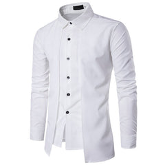 men dress shirt Fake two-piece thin section non-iron shirts men long sleeve