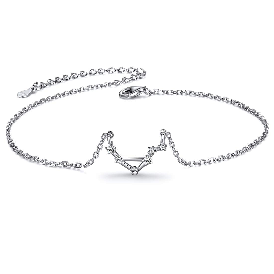 Silver Anklets for Women Constellation