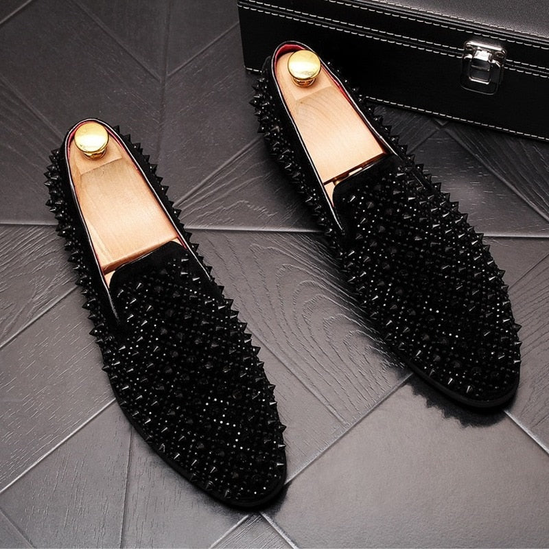 Shoes Flats Loafers Men Handmade Spiked Shoes Soft Moccasins