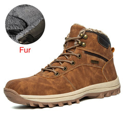 Ankle Snow Men Boots With Fur Plush Warm Casual Boots Waterproof Boots