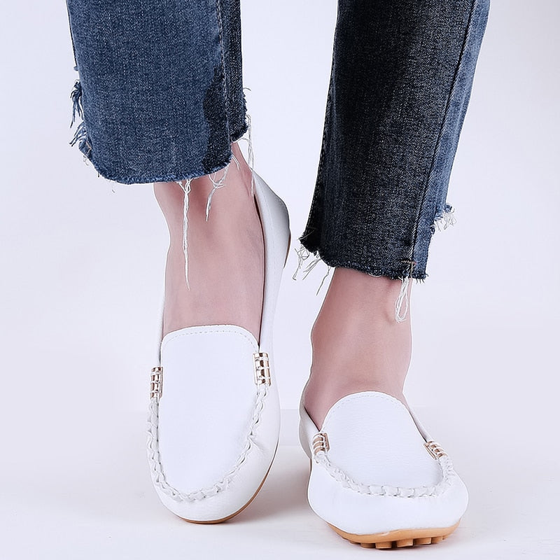 Casual Flat Comfortable Loafer Slip on Soft Round Toe Denim Flats