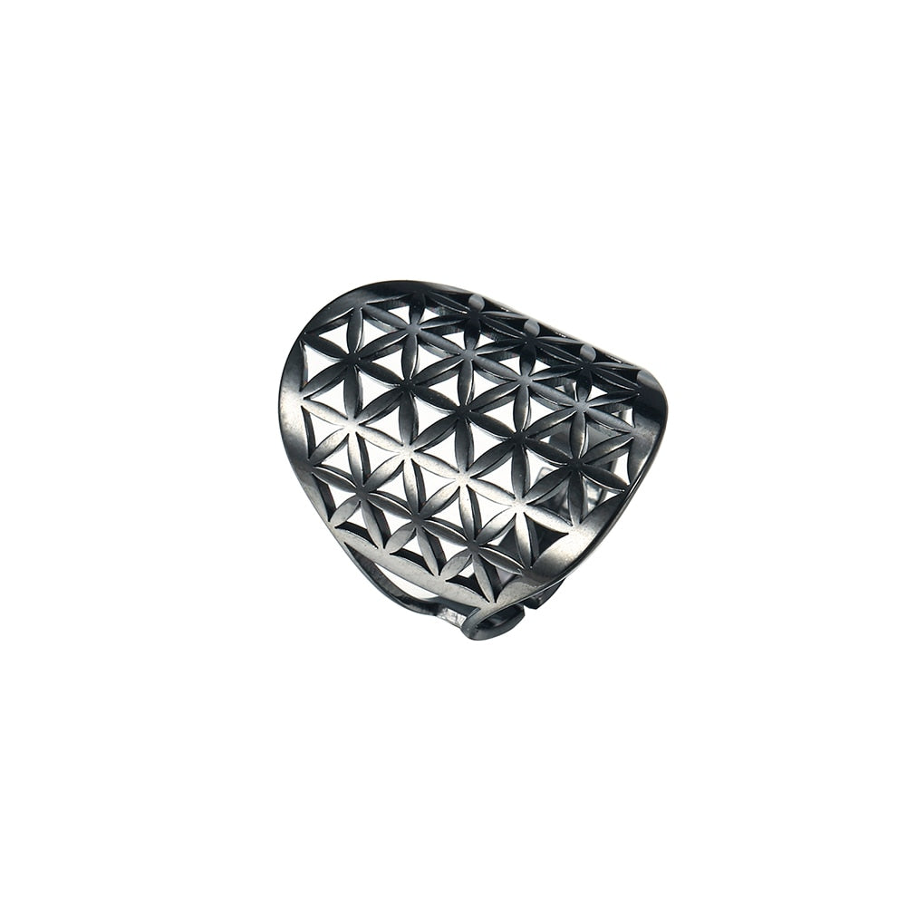 Geometric Flower of Life Ring Adjustable Stainless Steel Ring