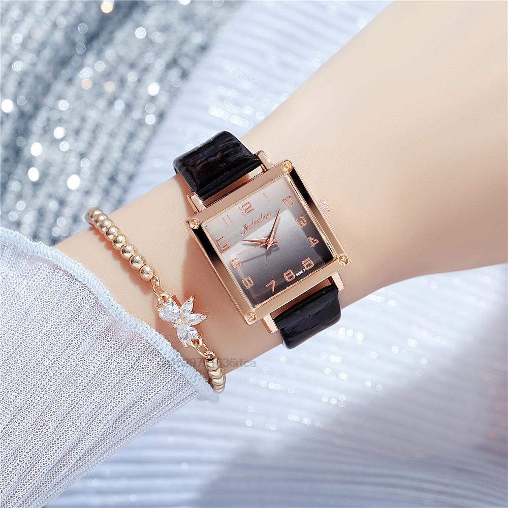 Women Gradient Square Watches Minimalist Luxury Ladies  Wristwatches