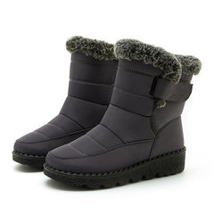 Faux Fur Waterproof Snow Boots Men Keep Warm Winter Shoes Platform Ankle Boots