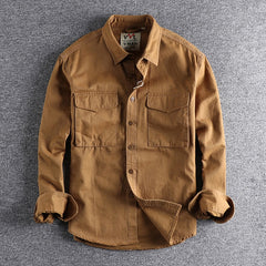 Shirt Men Long Sleeve Premium Cotton Solid Color