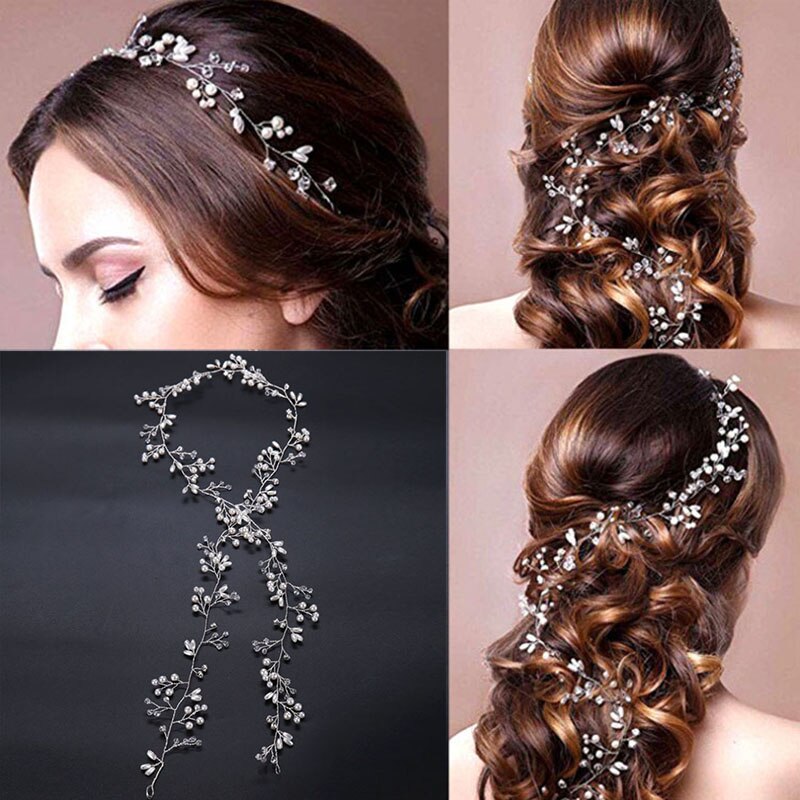 Silver Color Pearl Rhinestone Wedding Hair Combs