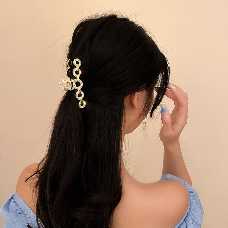 Korean Fashion Pearl Diamond Inlaid Hollow Hair Accessories