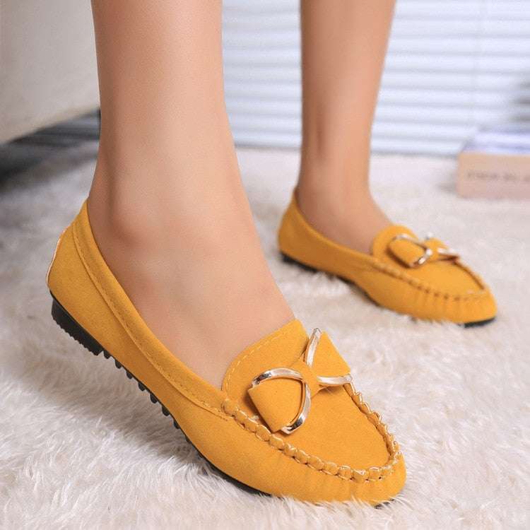 Casual Lofers Women Flat Shoes Ladies Elegant Butterfly-Knot Comfortable Shoes Women Soft Classic Office Shoes