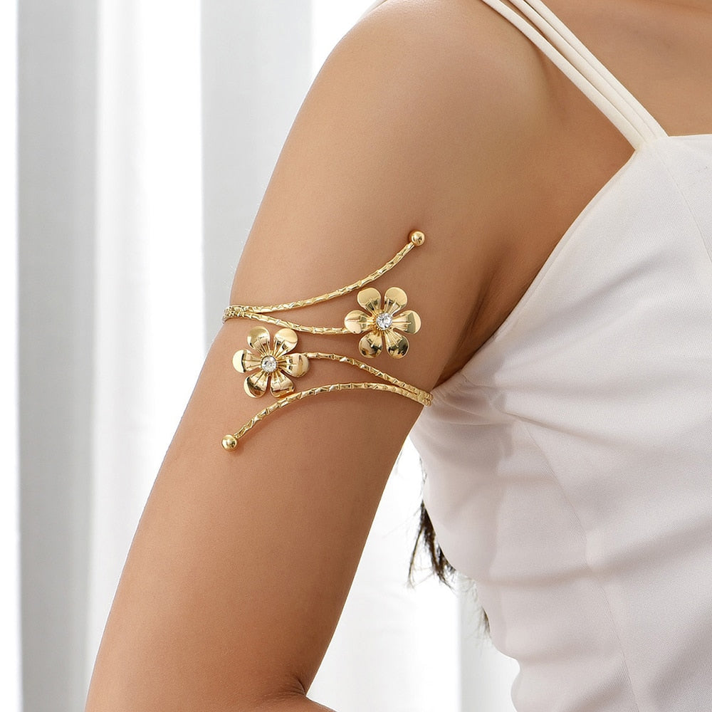 Flower Upper Arm Cuff Crystal Bracelets Bangles Various Styles