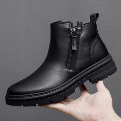 Winter Boots Fur Warm Shoes Designer Men Zipper Business Footwear