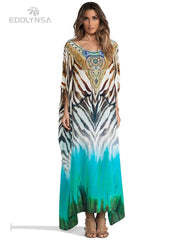 Boho Quick-drying Long Kaftan Bikini Cover-ups Retro