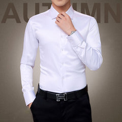 Men Shirts Dress Long Sleeve Shirt Silk Tuxedo Shirt