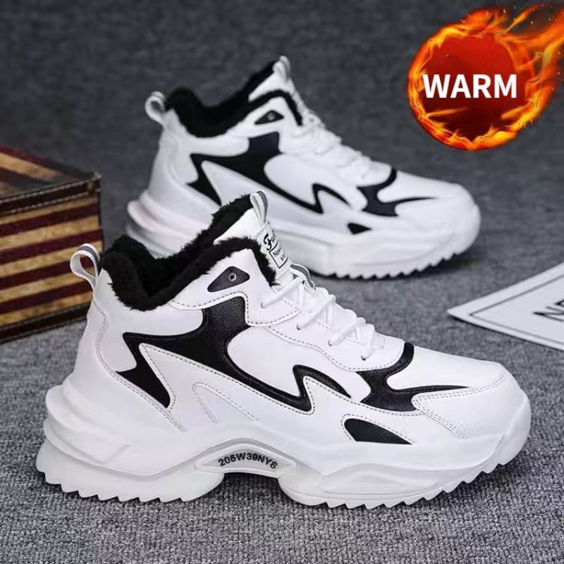 Men Winter High-top Shoes Sneakers Snow Furry Warmth Sneakers Boots