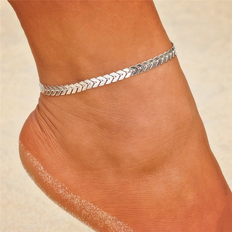 Summer Fashion Crystal Pineapple Anklets Female Barefoot