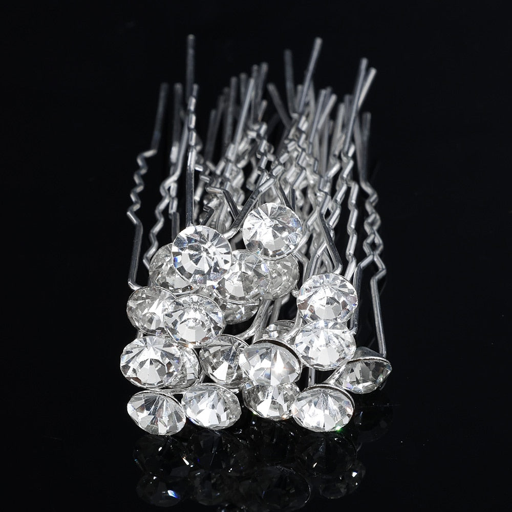 Silver Color Pearl Rhinestone Wedding Hair Combs Bridal Jewelry