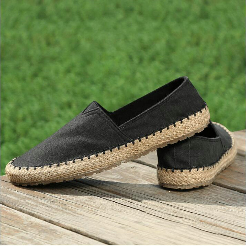 Footwear Flat Shoes Hemp Lazy Flats Men Moccasins Loafers Driving Shoes