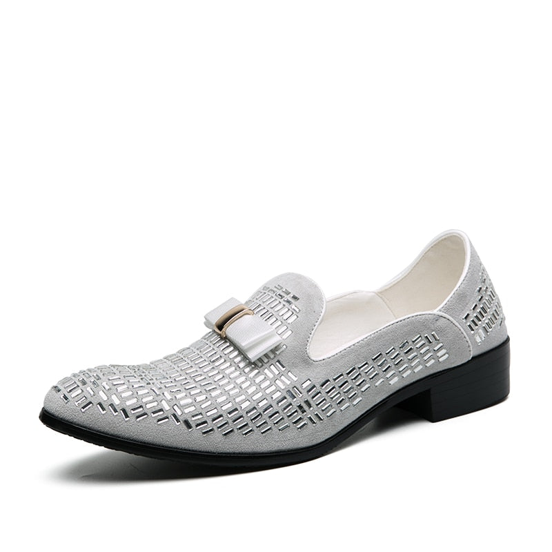 Men formal Dress Rhinestone Shoes Loafers Casual slip on Shoes