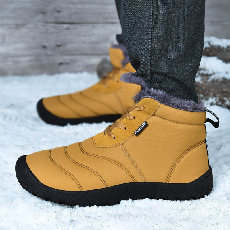 Winter Waterproof Men Snow Casual Shoes Plush Outdoor Warm Fur