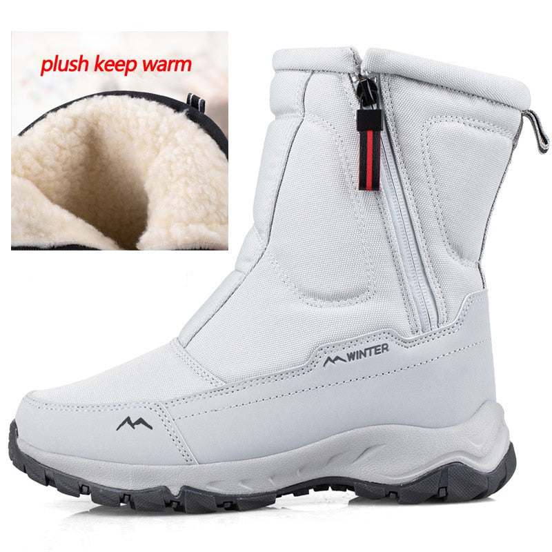 Men Boots Winter Shoes Warm Snow Boots Mid-calf Warm Shoes Boots