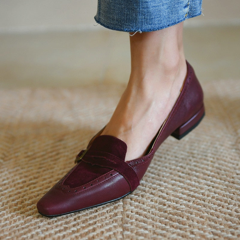 Flat Shoes Women Suede Leather Pointed Toe Slip-on Shoes