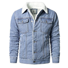 Men Denim Jackets Slim Casual Coats Thicker Winter Jean Jackets Warm Coats