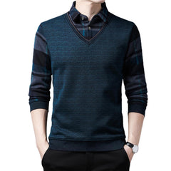 Men Sweater Turn-down Collar Long Sleeve Slim Spring Sweaters Slim