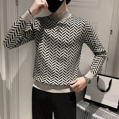 Loose Turtleneck Knitted Sweater Men Loose Casual Pullovers