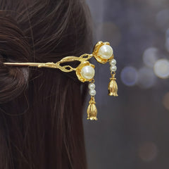 Chinese Style Hanfu Headpiece Women Flower Long Tassel Hairpin