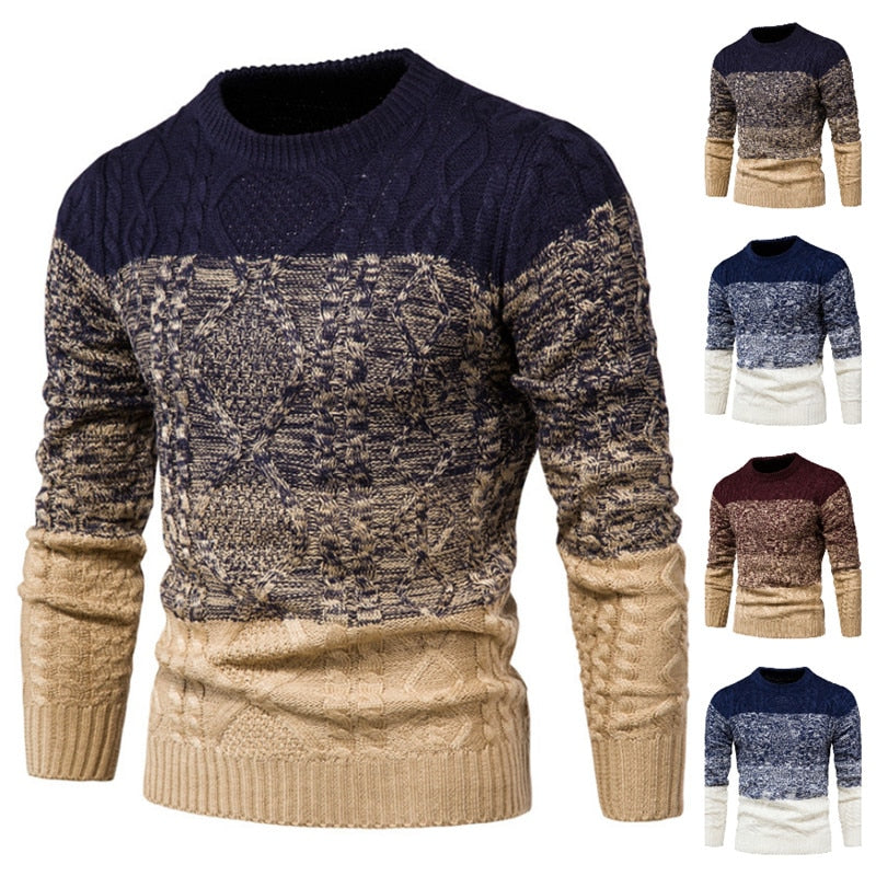 Thick Warm Breathable Men Sweater Long Sleeve O-Neck Wool Sweaters Knit Pullover