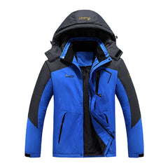 Men Windproof Jacket Winter Warm Fleece Lined Sports Coat with Hood