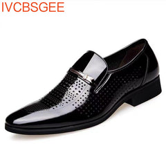 Men Dress Shoes Slip On Moccasin Formal Shoes Pointed Toe Shoes